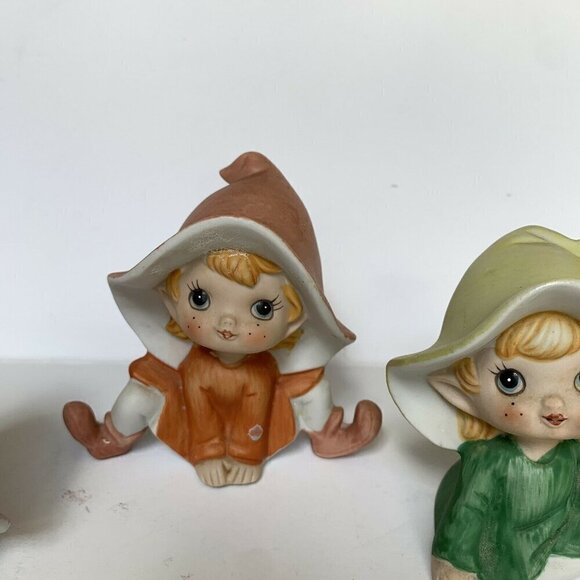 Vintage Homco Pixie Elves Figurine #5213 Set Of 3 Lot - Picture 4 of 6